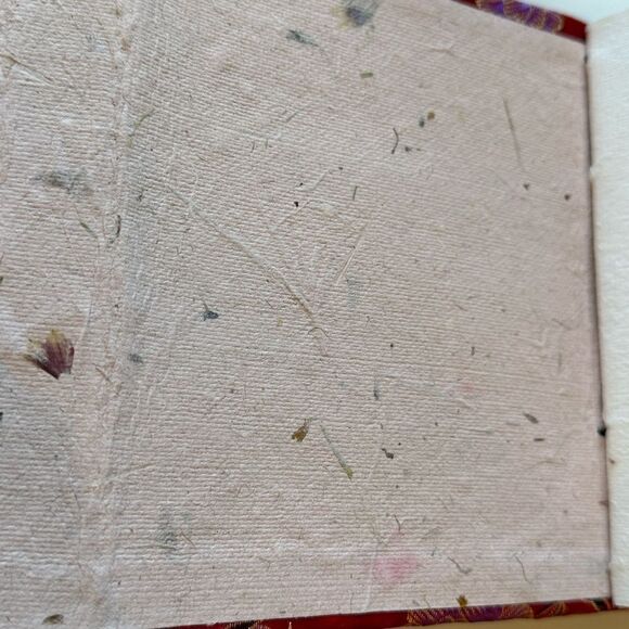 Red Floral Notepad Journal with Handmade Paper - Picture 5 of 9